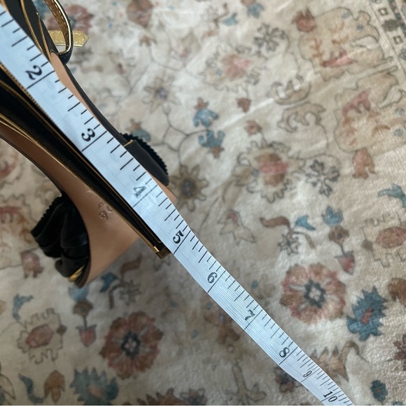 Chloe Black and Gold Heels With Cage Ankle Strap - Picture 10 of 11